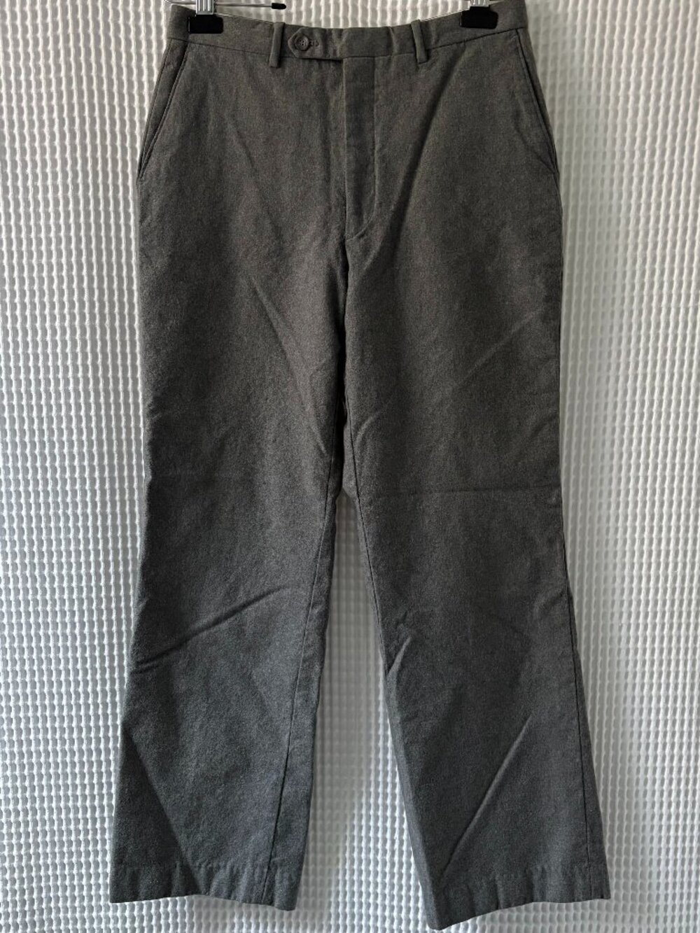 Vintage Via Europa gray wool men's flat front trousers size 33 retro twee preppy